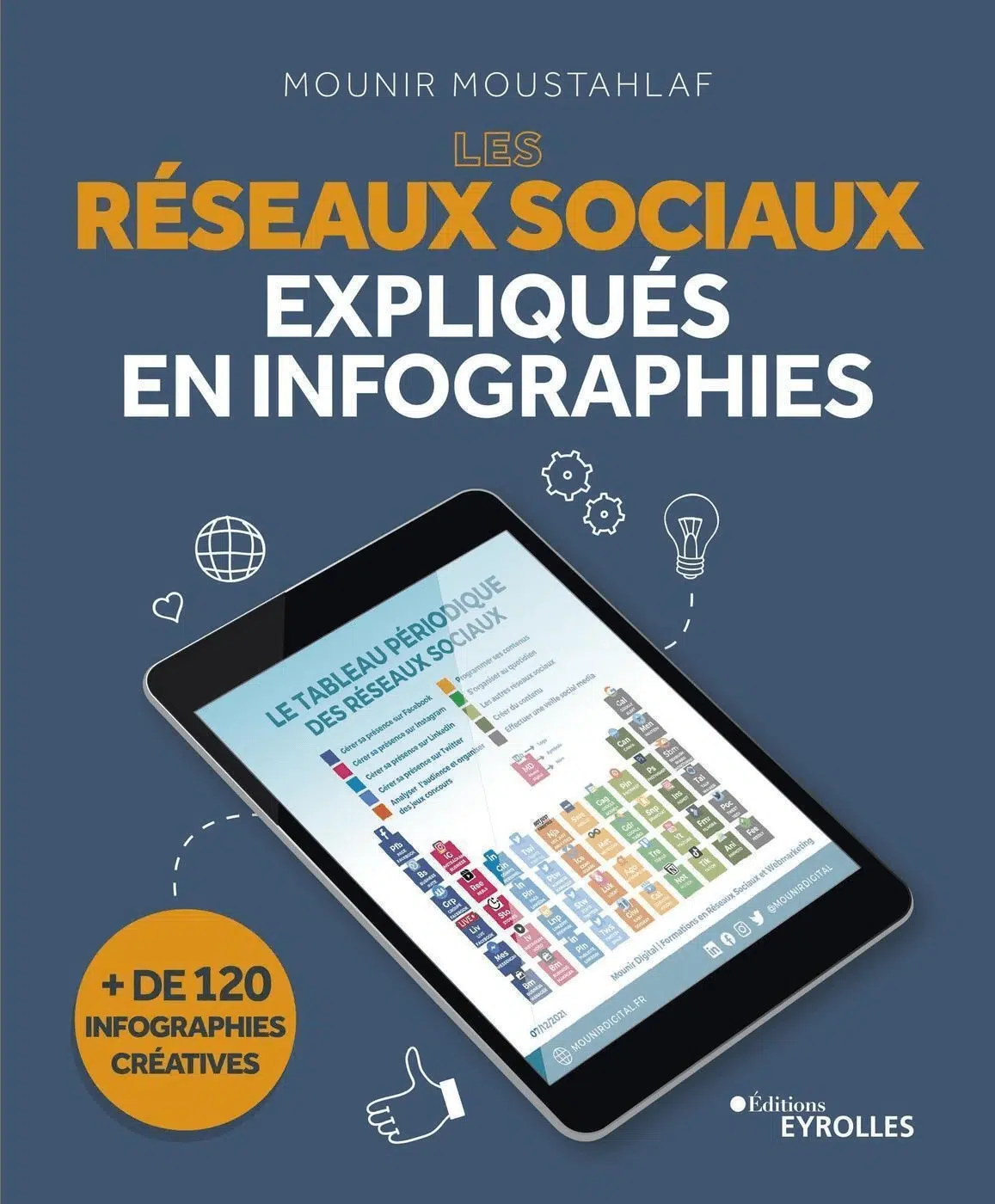 livres de Mounir Moustahlaf du titre : les réseaux sociaux expliqués en infographies