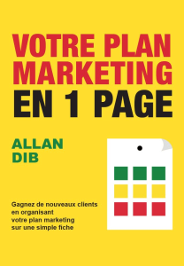 livres mareking de Allan Dib du titre : votre plan marketing en 1 page